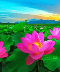 Aesthetic Lotus Blossom Diamond Painting