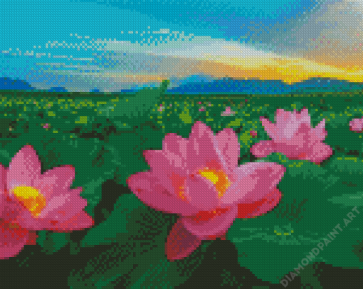 Aesthetic Lotus Blossom Diamond Painting