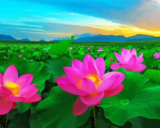 Aesthetic Lotus Blossom Diamond Painting