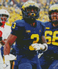 Aesthetic Michigan Wolverine Players Diamond Painting