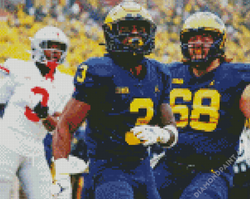 Aesthetic Michigan Wolverine Players Diamond Painting