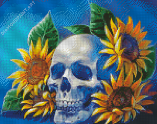 Skull Sunflower Art Diamond Painting