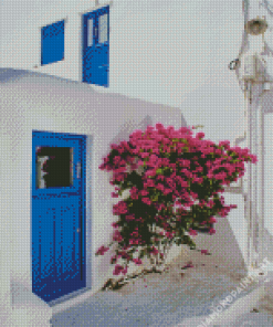 Aesthetic Blue Greek Door Diamond Painting