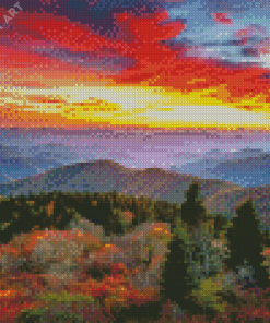 Aesthetic Sunset Appalachian Mountains Diamond Painting