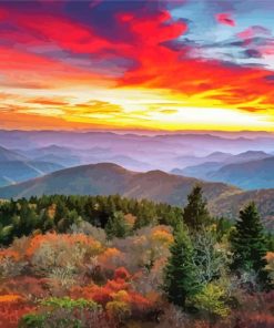 Aesthetic Sunset Appalachian Mountains Diamond Painting