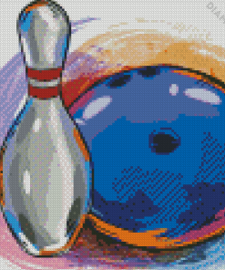 Aesthhetic Bowling Art Illustration Diamond Painting