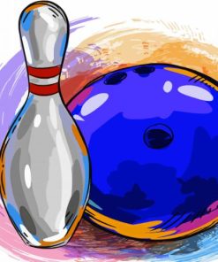 Aesthhetic Bowling Art Illustration Diamond Painting