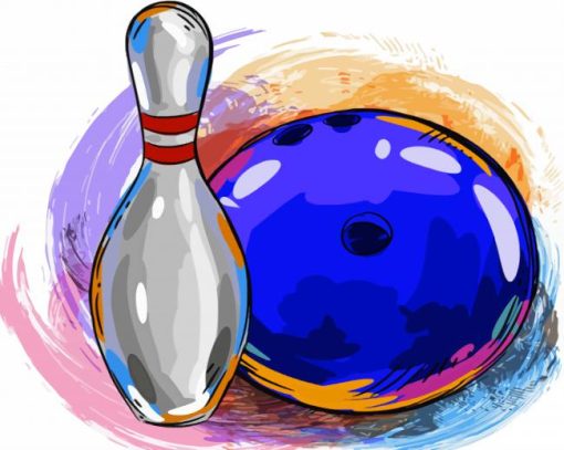 Aesthhetic Bowling Art Illustration Diamond Painting