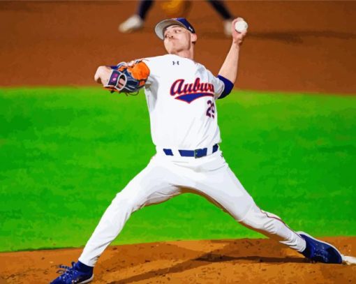 Auburn Tigers Baseball Team Player Diamond Painting