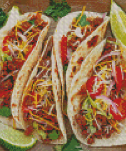 Basic Tacos With Ground Beef And Beans Diamond Painting