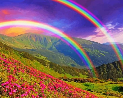 Beautiful Rainbow Landscape Diamond Painting