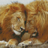 Beautiful Two Lions Diamond Painting