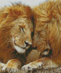 Beautiful Two Lions Diamond Painting