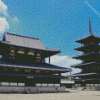 Black Japanese Temple Diamond Painting