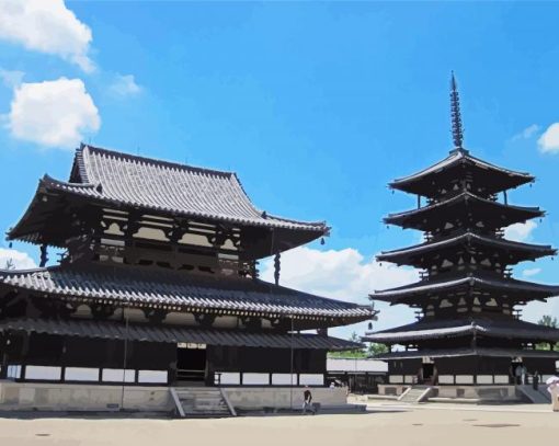 Black Japanese Temple Diamond Painting