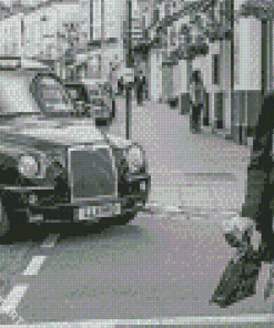 Black And White London Taxi Diamond Painting