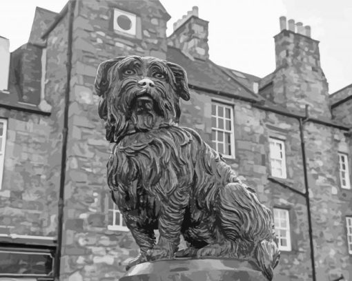 Black And White Greyfriars Bobby Diamond Painting