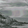 Black And White House On A Cliff Diamond Painting