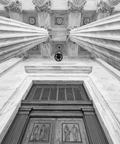 Black And White Old Greek Door Diamond Painting