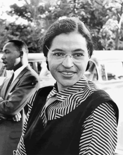 Black And White Rosa Parks Diamond Painting