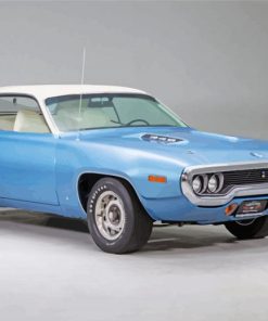 Blue 1971 Roadrunner Diamond Painting