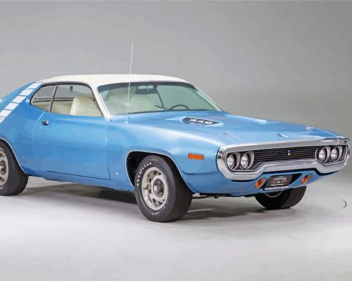 Blue 1971 Roadrunner Diamond Painting