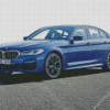 Blue BMW 535i Car Diamond Painting