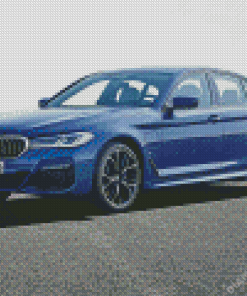 Blue BMW 535i Car Diamond Painting