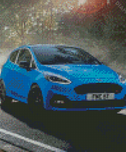 Blue Fiesta Car Diamond Painting