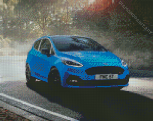 Blue Fiesta Car Diamond Painting