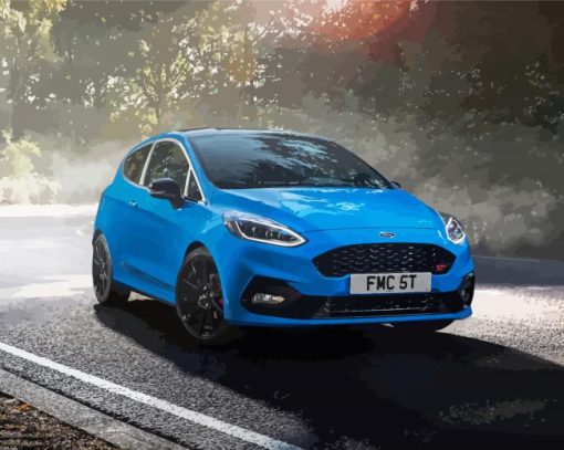 Blue Fiesta Car Diamond Painting