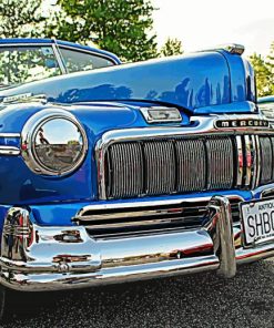 Blue Old Mercury Convertible Diamond Painting