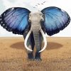 Blue Butterfly Wings Elephant Diamond Painting