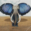 Blue Butterfly Wings Elephant Diamond Painting