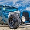 Blue Ford Ratrod Car Diamond Painting