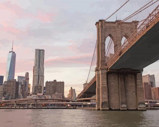 Brooklyn Bridge And Trade Centres New York Diamond Painting