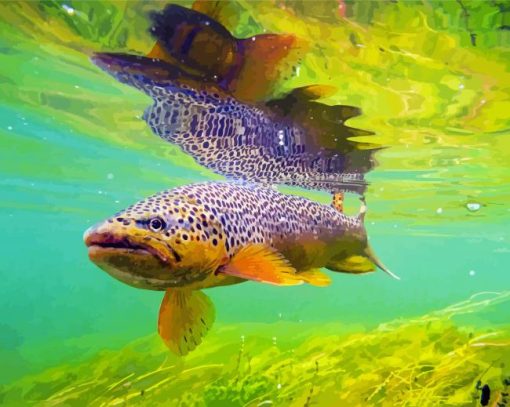 Brown Trout Under Sea Diamond Painting