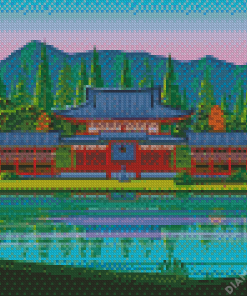 Byodo In Temple Sunrise Diamond Painting