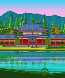 Byodo In Temple Sunrise Diamond Painting