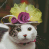 Cat With Flowering Hat Diamond Painting