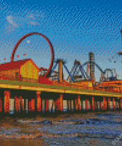 Colorful Galveston Island Historic Pleasure Pier Diamond Painting