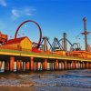 Colorful Galveston Island Historic Pleasure Pier Diamond Painting