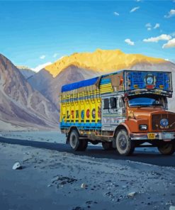 Colorful Truck In Desert Diamond Painting