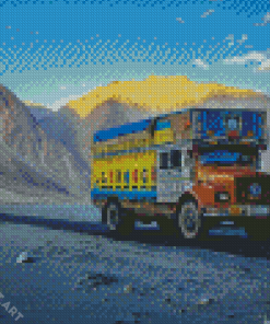 Colorful Truck In Desert Diamond Painting