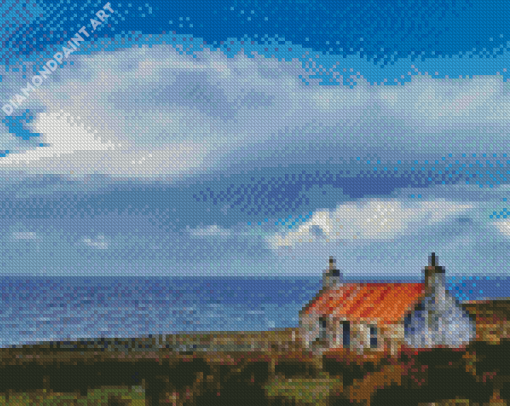 Cottage By The Sea Seascape Diamond Painting