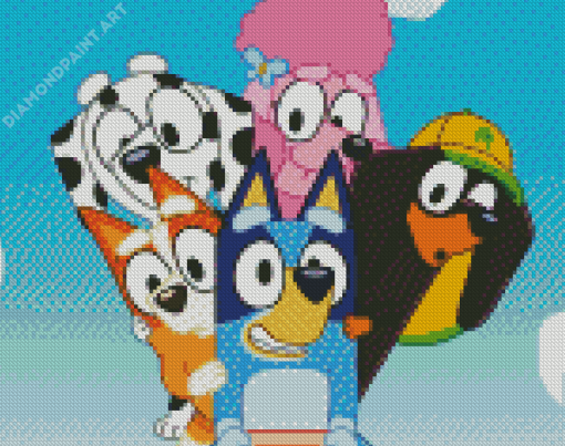 Cute Bluey Characters Diamond Painting