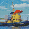 Cute Tug Boat Diamond Painting