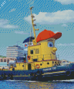 Cute Tug Boat Diamond Painting