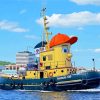 Cute Tug Boat Diamond Painting