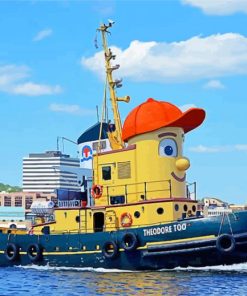 Cute Tug Boat Diamond Painting